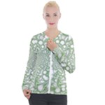 Green Abstract Fractal Background Texture Casual Zip Up Jacket