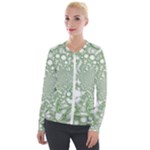 Green Abstract Fractal Background Texture Velvet Zip Up Jacket