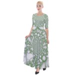 Green Abstract Fractal Background Texture Half Sleeves Maxi Dress