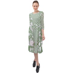 Ruffle End Midi Chiffon Dress 