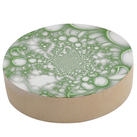 Green Abstract Fractal Background Texture Wooden Bottle Opener (Round) from ArtsNow.com