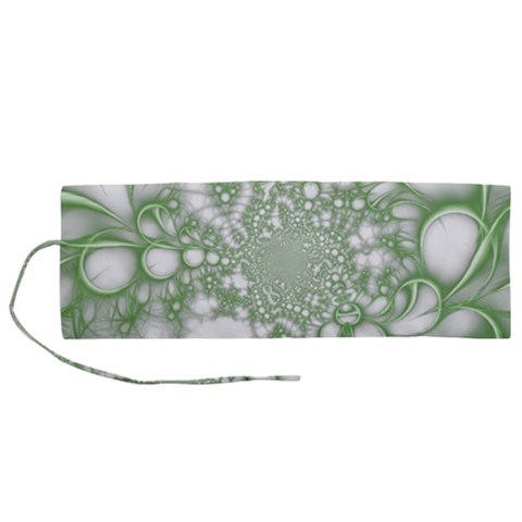 Green Abstract Fractal Background Texture Roll Up Canvas Pencil Holder (M) from ArtsNow.com