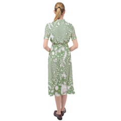 Keyhole Neckline Chiffon Dress 