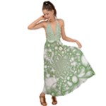 Green Abstract Fractal Background Texture Backless Maxi Beach Dress