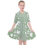 Green Abstract Fractal Background Texture Kids  All Frills Chiffon Dress