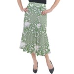 Green Abstract Fractal Background Texture Midi Mermaid Skirt