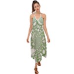 Green Abstract Fractal Background Texture Halter Tie Back Dress 