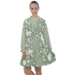 Green Abstract Fractal Background Texture All Frills Chiffon Dress