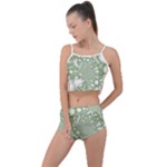 Green Abstract Fractal Background Texture Summer Cropped Co-Ord Set