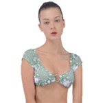 Green Abstract Fractal Background Texture Cap Sleeve Ring Bikini Top
