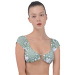 Green Abstract Fractal Background Texture Cap Sleeve Ring Bikini Top