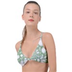 Green Abstract Fractal Background Texture Knot Up Bikini Top