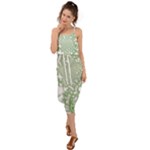 Green Abstract Fractal Background Texture Waist Tie Cover Up Chiffon Dress