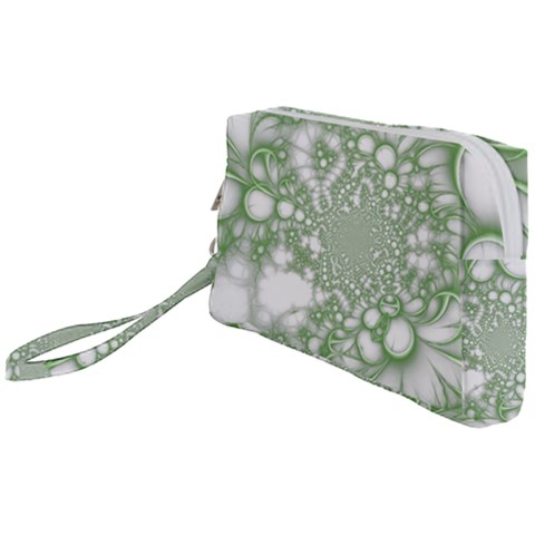 Green Abstract Fractal Background Texture Wristlet Pouch Bag (Small) from ArtsNow.com