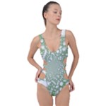 Green Abstract Fractal Background Texture Side Cut Out Swimsuit