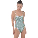 Green Abstract Fractal Background Texture Tie Strap One Piece Swimsuit