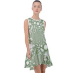 Green Abstract Fractal Background Texture Frill Swing Dress