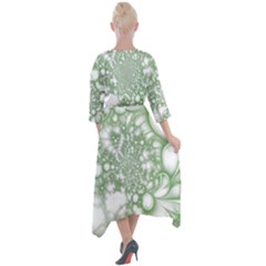 Quarter Sleeve Wrap Front Maxi Dress 