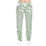 Green Abstract Fractal Background Texture Women Velvet Drawstring Pants