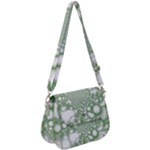 Green Abstract Fractal Background Texture Saddle Handbag