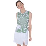 Green Abstract Fractal Background Texture Women s Sleeveless Sports Top