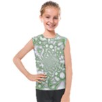 Green Abstract Fractal Background Texture Kids  Mesh Tank Top