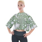 Green Abstract Fractal Background Texture Mock Neck Tee