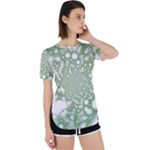 Green Abstract Fractal Background Texture Perpetual Short Sleeve T-Shirt