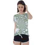 Green Abstract Fractal Background Texture Short Sleeve Open Back Tee