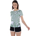 Green Abstract Fractal Background Texture Back Circle Cutout Sports Tee