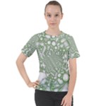 Green Abstract Fractal Background Texture Women s Sport Raglan Tee