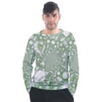 Green Abstract Fractal Background Texture Men s Long Sleeve Raglan Tee