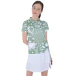 Green Abstract Fractal Background Texture Women s Polo Tee