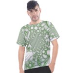 Green Abstract Fractal Background Texture Men s Sport Top