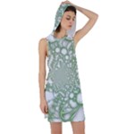 Green Abstract Fractal Background Texture Racer Back Hoodie Dress