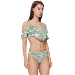 Ruffle Edge Tie Up Bikini Set	 
