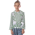 Green Abstract Fractal Background Texture Kids  Frill Detail Tee