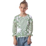 Green Abstract Fractal Background Texture Kids  Cuff Sleeve Top