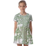 Green Abstract Fractal Background Texture Kids  Short Sleeve Pinafore Style Dress