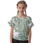 Green Abstract Fractal Background Texture Kids  Cut Out Flutter Sleeves