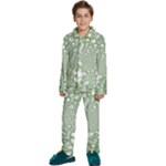 Green Abstract Fractal Background Texture Kids  Long Sleeve Velvet Pajamas Set