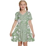 Green Abstract Fractal Background Texture Kids  Short Sleeve Tiered Mini Dress