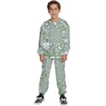 Green Abstract Fractal Background Texture Kids  Sweatshirt set