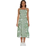 Green Abstract Fractal Background Texture Sleeveless Shoulder Straps Boho Dress