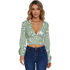 Long Sleeve Deep-V Velour Top 