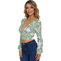 Long Sleeve Deep-V Velour Top 
