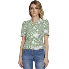 Puffed Short Sleeve Button Up Jacket 