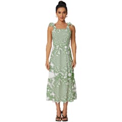 Tie-Strap Tiered Midi Chiffon Dress 