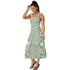 Tie-Strap Tiered Midi Chiffon Dress 