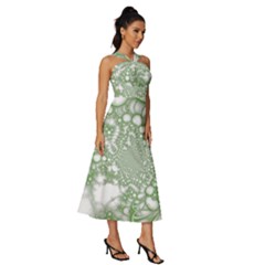 Sleeveless Cross Front Cocktail Midi Chiffon Dress 
